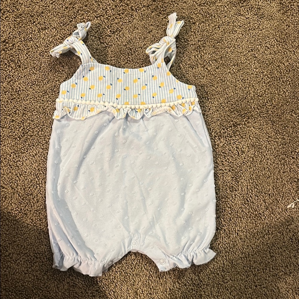 Charming Baby Romper with Yellow Dots